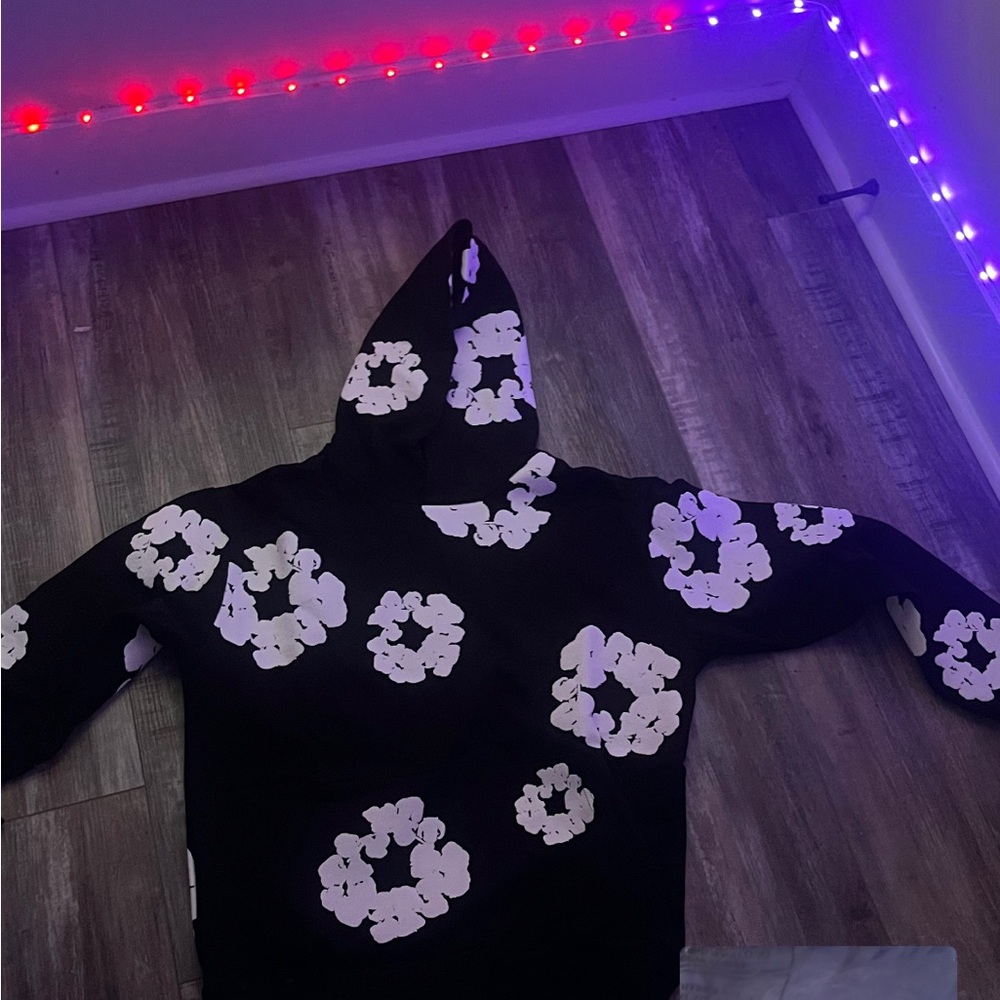 Black Floral Hoodie